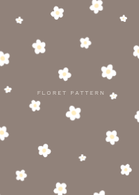 Floret Pattern Brown Beige.