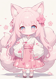 ⭐櫻花和服的可愛九尾狐娘❤️