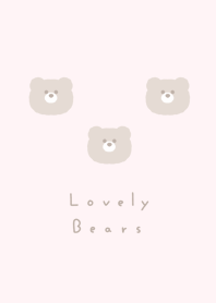 3 bear / dull pink,brown bear