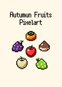 Tema buah musim gugur seni pixel.