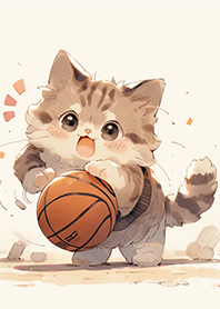 超萌可愛的貓咪在玩籃球❤