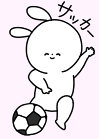 サッカーと笑顔のかわいいうさぎ