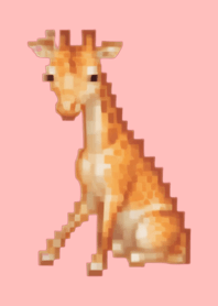 Giraffe Pixel Art Theme  Pink 02
