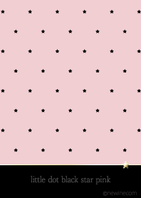 little dot black star pink