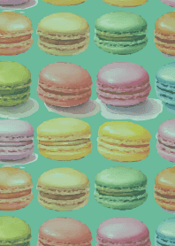 Lots of macarons blue green