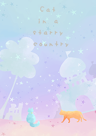 Cat in a starry country*purple