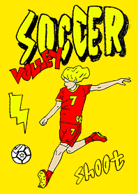 SOCCER football volley shoot yellow