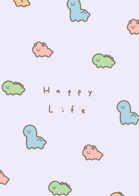 のんびり恐竜 / パープル＋ホワイト