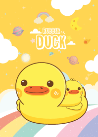 Rubber Duck Sky Rainbow Yellow