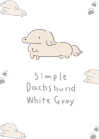 シンプル ダックスフンド ホワイト グレー