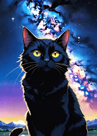 Night Moon Star Cat f7187D
