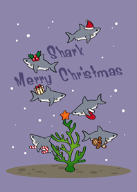 鯊魚˙聖誕節快樂(莫蘭迪紫色)