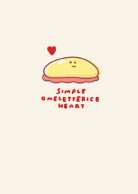 simple Omelette rice heart beige