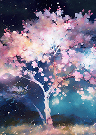 Beautiful night cherry blossoms#83