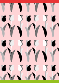 Monochrome Tulips on red