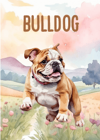 Bulldog Dog In Flower Theme