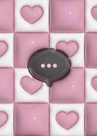 Plump heart check [Pink Black white]