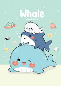 วาฬ & เดอะแก๊งค์แมวน้ำกับฉลาม (สีฟ้า)