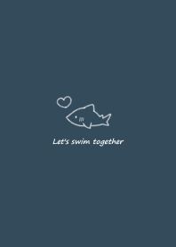 Shark and Heart -navy-