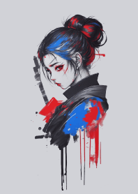 馬克筆手繪女浪人