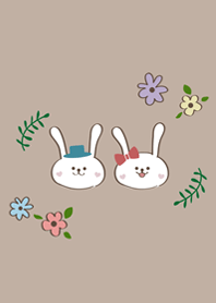 可愛兔兔情侶(咖啡色)
