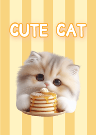 Cute cat eating dessert2
