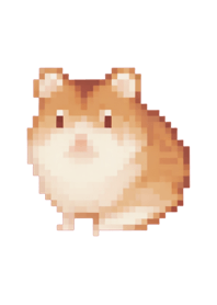Hamster Pixel Art Theme  BW 03