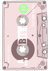 Retro cassette tape: simple pink WV