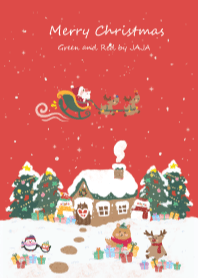merry christmas - Green and Red by JAJA