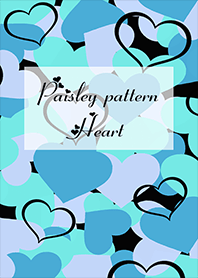 Paisley Pattern Heart Blue color