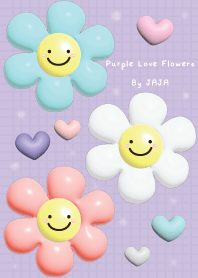 รักดอกไม้ สีม่วง พาสเทล น่ารัก