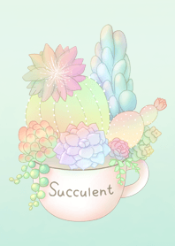 Watercolor succulent plants