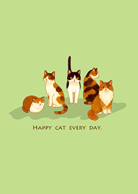 Cats gathering together-light green