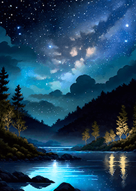 Beautiful starry night view#2666