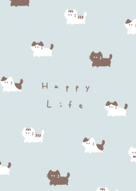 .貓.  light blue beige