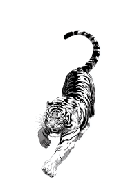 Ink Flow Tiger: Dynamic Monochrome Art
