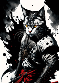 Ink wash cat samurai 2E62D2