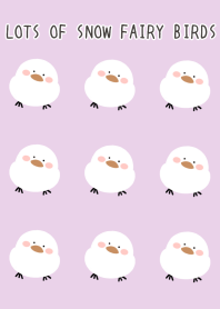 LOTS OF SNOW FAIRY BIRDS/LIGHT PURPLE