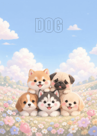 Kawaii Dog Gang In Flower