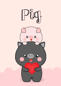Cute Pig & Black Pig
