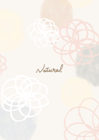 Flower watercolor circle Gray8 Japan