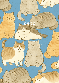 Cats are soothing02 on blue