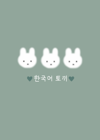 韓国語ふわふわうさぎ #グリーンベージュ