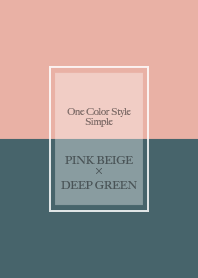 One-color style/pink beige x deep green