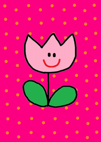 Happy pink tulip