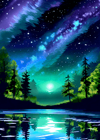 Beautiful starry night view#2393