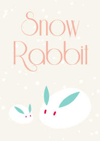 Cute little snow rabbit family