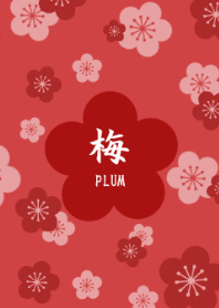 Japanese pattern -PLUM BLOSSOMS- Red 2