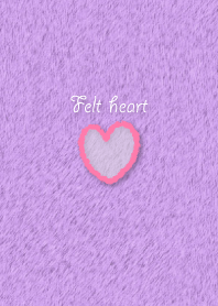 Felt heart-pink/purple-