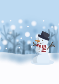 Snowman and snow scene / simple ver.2